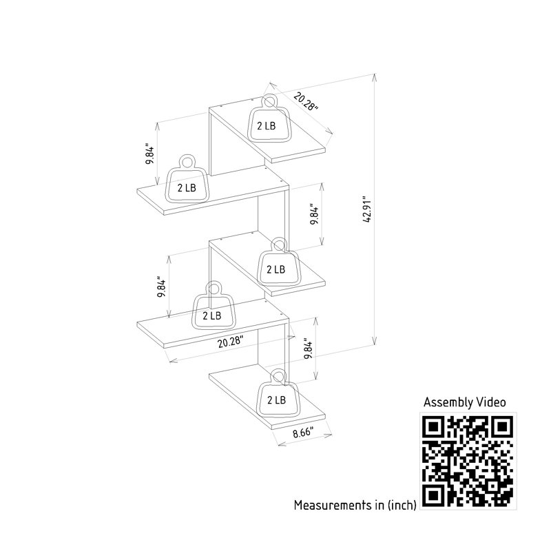 Ebern Designs Merlynn 5 Piece Floating Shelf Wayfair